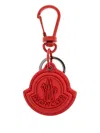Moncler Logo-embossed Leather Keyring In Red