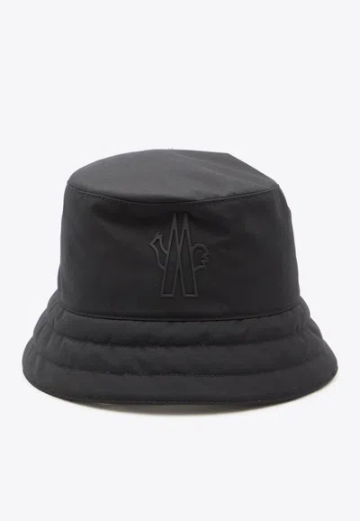 MONCLER LOGO-EMBOSSED QUILTED BUCKET HAT