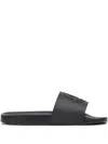 Moncler Basile Rubber Sole Pool Slides In Black