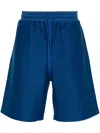 Moncler Logo-embossed Track Shorts In Blau