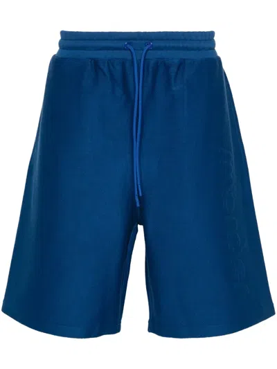 Moncler Logo-embossed Track Shorts In Blau