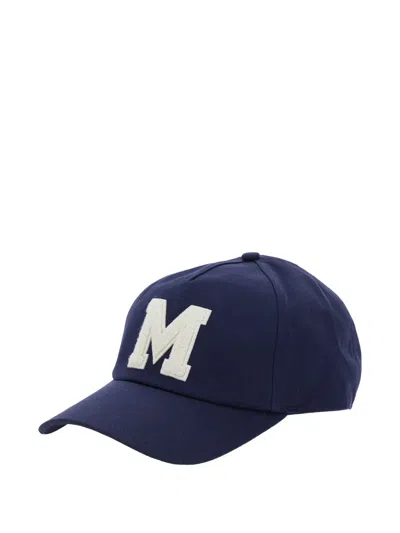 Moncler Logo-embroidered Baseball Cap In Blue