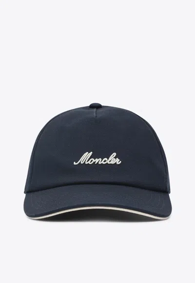 Moncler Logo-embroidered Baseball Cap In Blue