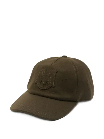 Moncler Logo-embroidered Baseball Cap In Green
