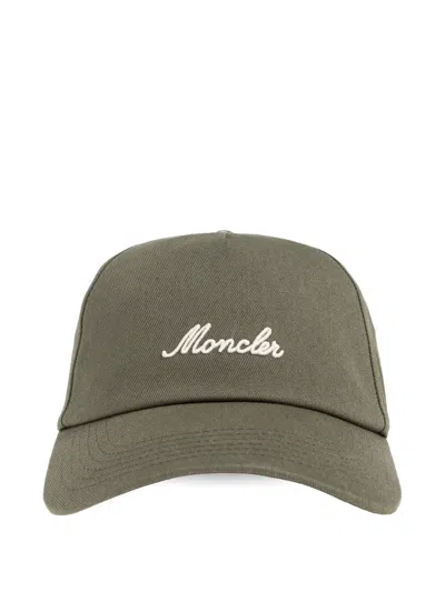 Moncler Logo-embroidered Baseball Cap In Green