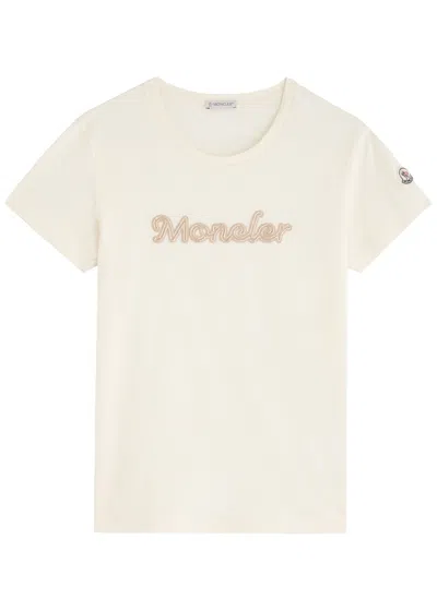 MONCLER MONCLER LOGO-EMBROIDERED BEADED COTTON T-SHIRT