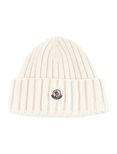 Pre-owned Moncler Logo Embroidered Beanie In Neutrals