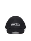 Moncler Embroidered Logo Cap With Curved Brim In Dark Blue