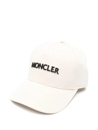 Moncler Logo-embroidered Cap In Neutrals