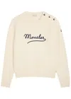 Moncler Embroidered Logo Crop Crewneck Sweater In Multi