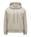 Moncler Logo-embroidered Cotton Hoodie In Nude