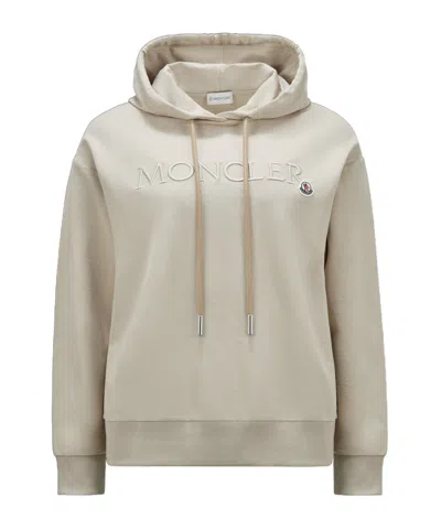 MONCLER MONCLER LOGO EMBROIDERED DRAWSTRING HOODIE