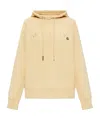 Moncler Logo Embroidered Hooded Sweatshirt In Nude