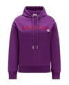 Moncler Logo-embroidered Cotton Hoodie In Purple