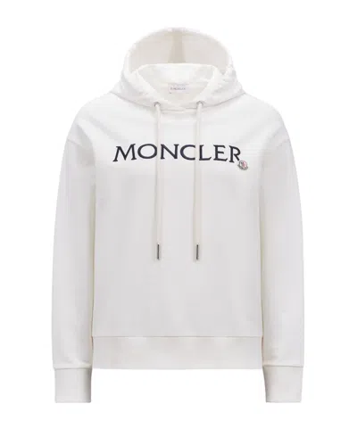 MONCLER MONCLER LOGO EMBROIDERED DRAWSTRING HOODIE