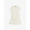 Moncler Natural Logo-embroidered Cotton-pique Polo Dress 4-14 In Natural