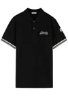Moncler Logo Black Polo Shirt In Black