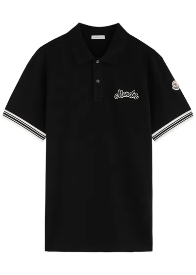 Moncler Logo Black Polo Shirt