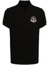 Moncler Poloshirt Mit Logo-stickerei In Schwarz
