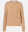 Moncler Logo-embroidered Cotton Sweatshirt In Brown