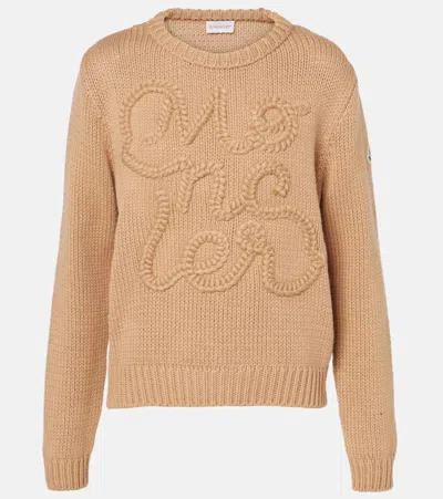 MONCLER LOGO EMBROIDERED COTTON SWEATER