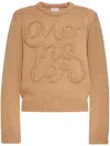 Moncler Logo-embroidered Cotton Sweatshirt In Brown