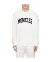 Moncler Logo-embroidered Cotton Sweatshirt In White
