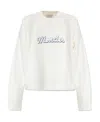 Moncler Women's Logo Detail Cotton Sweatshirt In White