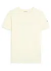 Moncler Crystal Logo Cotton T-shirt In Neutral