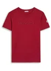 Moncler Logo-embroidered Cotton T-shirt In Red