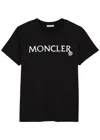 Moncler Logo-embroidered Cotton T-shirt In Black