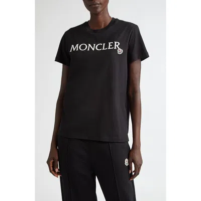 MONCLER MONCLER LOGO EMBROIDERED COTTON T-SHIRT