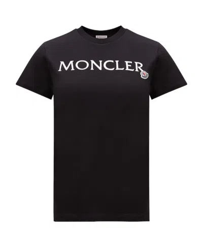 MONCLER MONCLER LOGO EMBROIDERED CREWNECK T-SHIRT