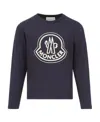 Moncler Logo-embroidered Cotton T-shirt In Blue