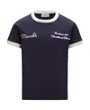 Moncler Logo-embroidered Cotton T-shirt In Blue