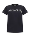 Moncler Logo Embroidered Crewneck T-shirt In Blue