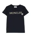 Moncler Logo-embroidered Cotton T-shirt In Blue