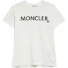Moncler Logo Embroidered Cotton T-shirt In Eggnog