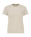 Moncler Logo Embroidered Crewneck T-shirt In Gold