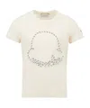 Moncler Logo-embroidered Cotton T-shirt In Nude