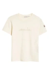 Moncler Logo Embroidered Cotton T-shirt In White