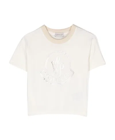 Moncler Logo-embroidered Cotton T-shirt In White