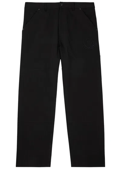 MONCLER MONCLER LOGO-EMBROIDERED COTTON TROUSERS