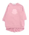 Moncler Logo-embroidered Crew-neck Dress In Pink