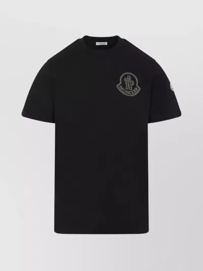 Moncler Logo Embroidered Crew Neck T-shirt Patch In Black