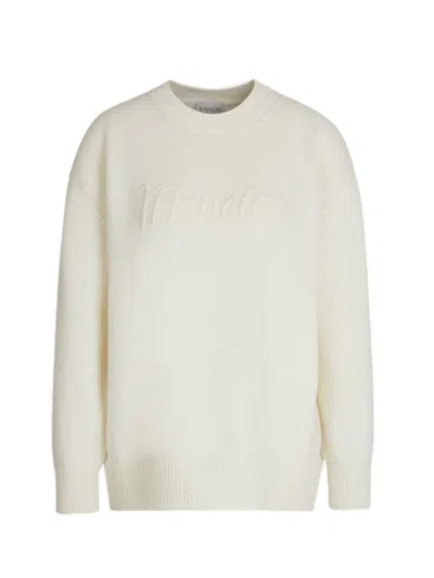 Moncler Embroidered Wool  Cashmere Jumper In White