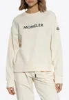 Moncler Logo Embroidered Crewneck Sweatshirt In White