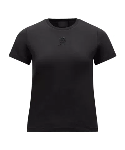 Moncler Logo Embroidered Crewneck T-shirt In Gray
