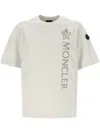 Moncler Logo Patch Cotton Graphic T-shirt In Gray