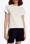 Moncler Logo-embroidered Crewneck T-shirt In White